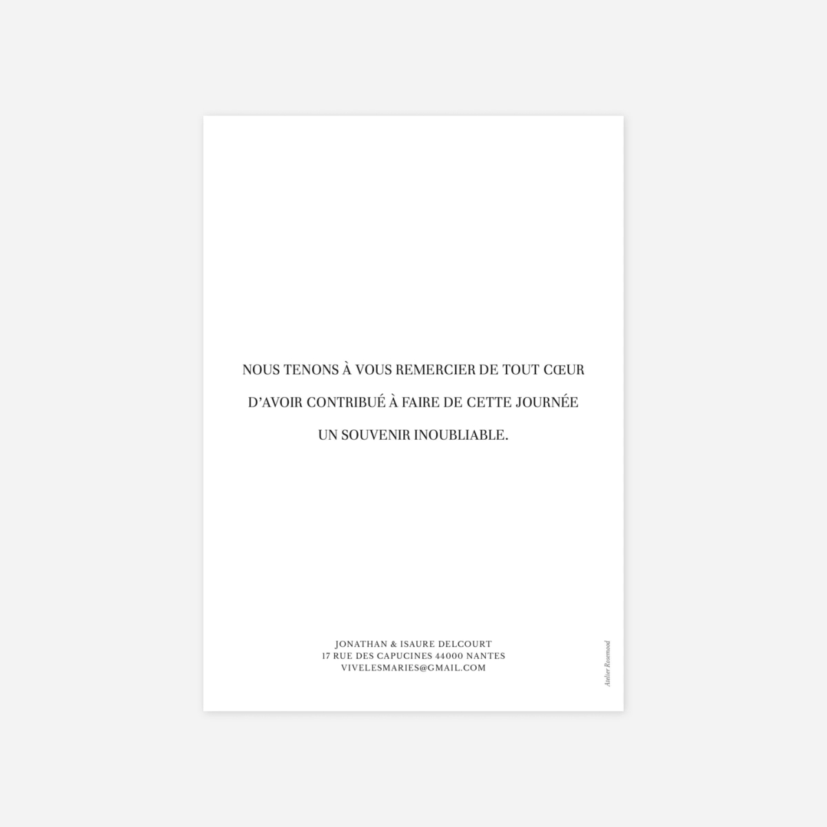 Carte de remerciements Élégant photo portrait