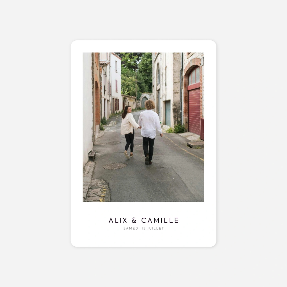 Faire-part mariage Élégant photo portrait