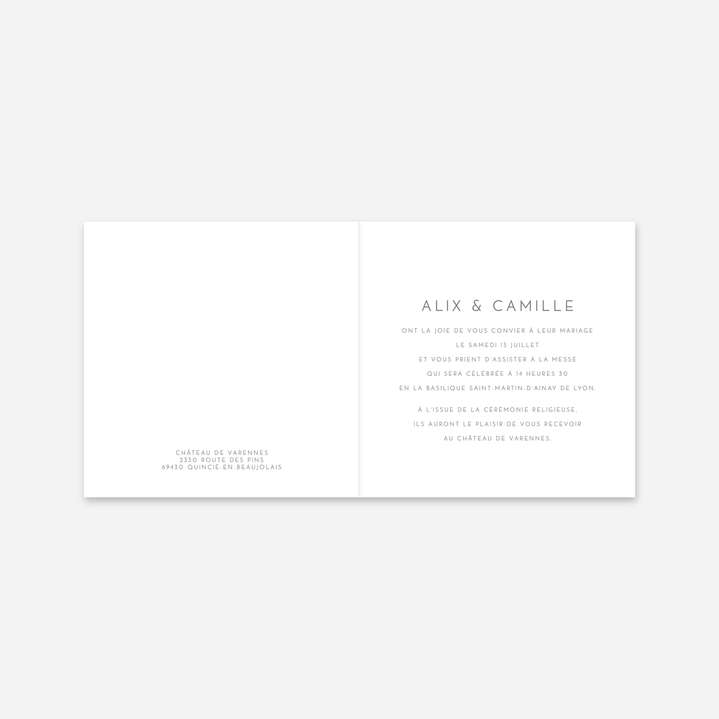 Faire-part mariage Élégant photo portrait