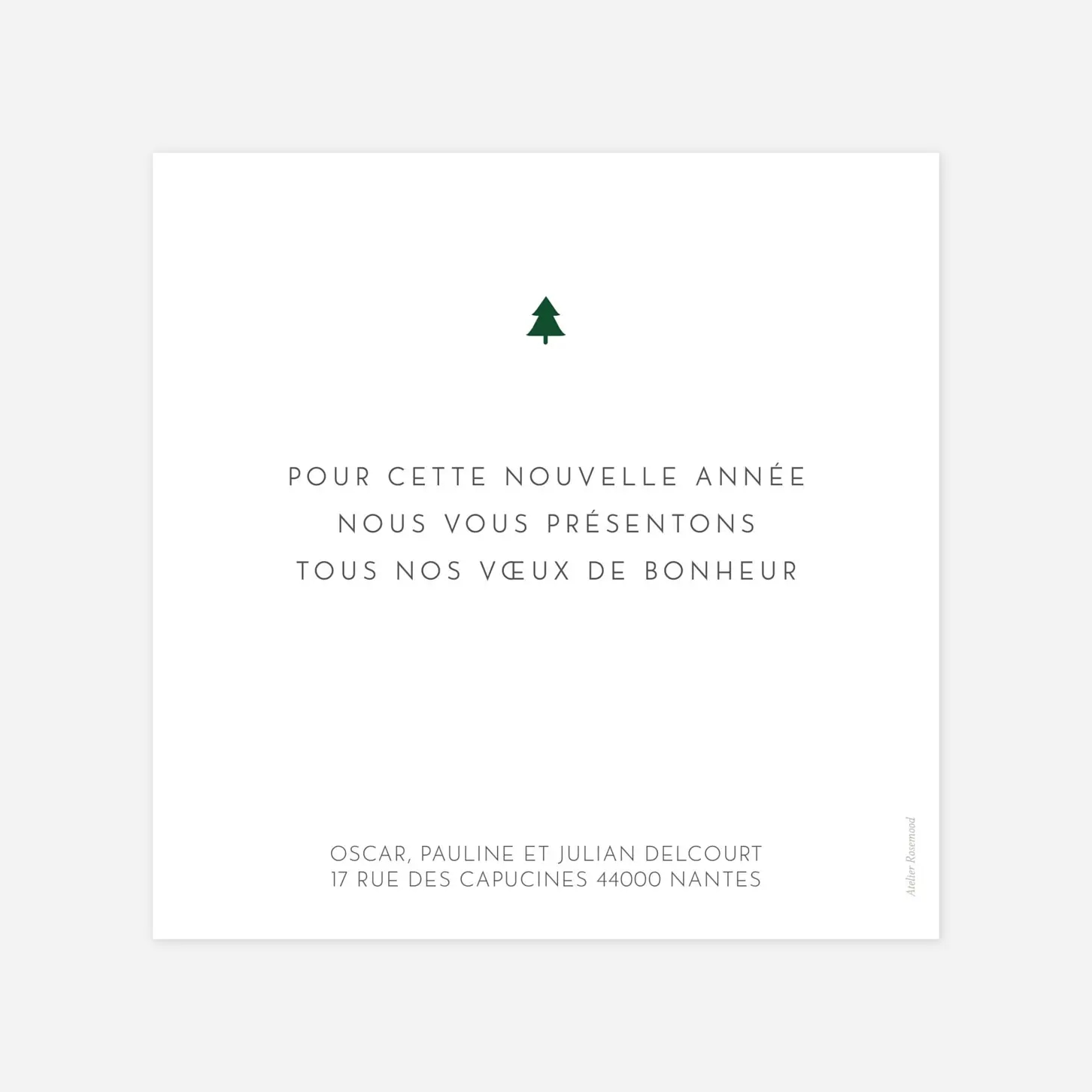 Carte de voeux Élégant sapin doré