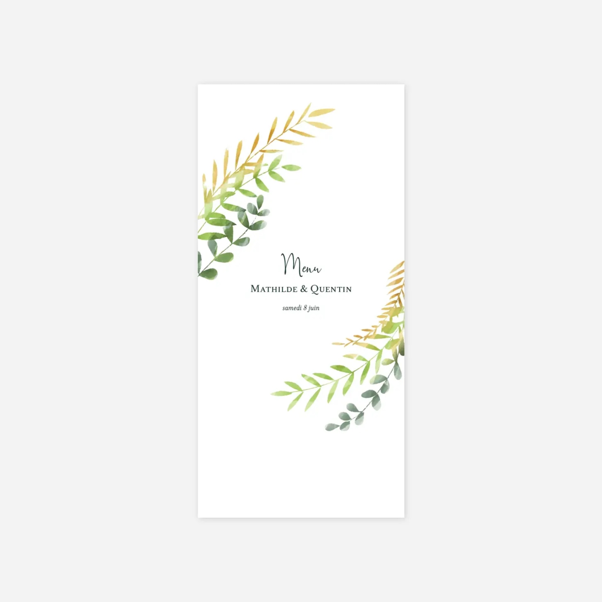 Menu mariage Enchanté