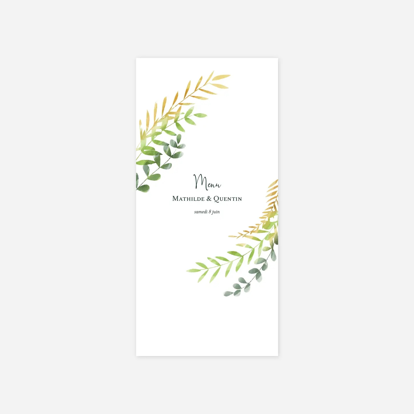 Menu mariage Enchanté