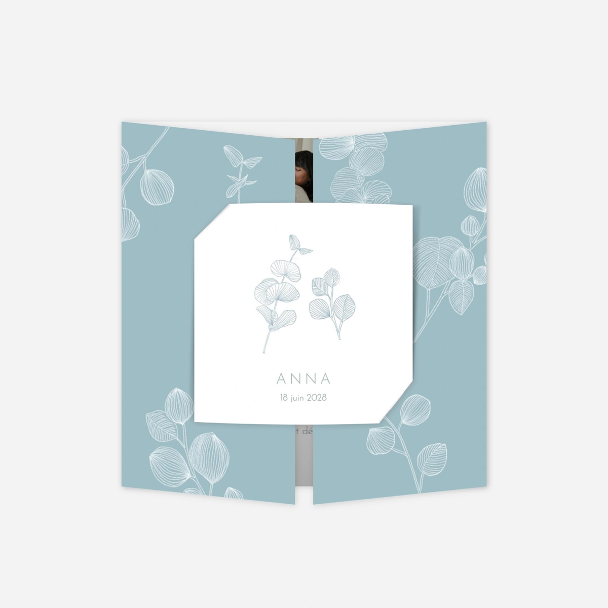 Faire-part naissance Envolée d'eucalyptus