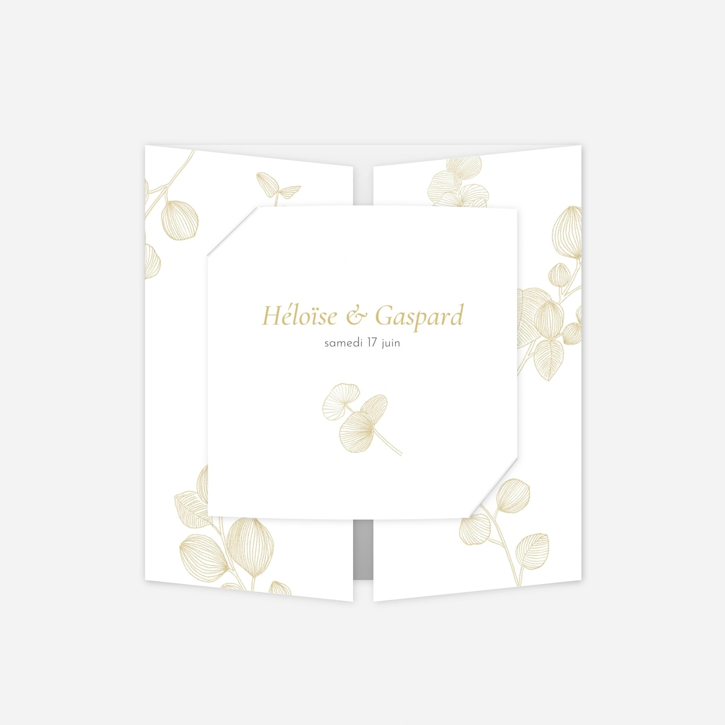 Faire-part mariage Envolée d'eucalyptus