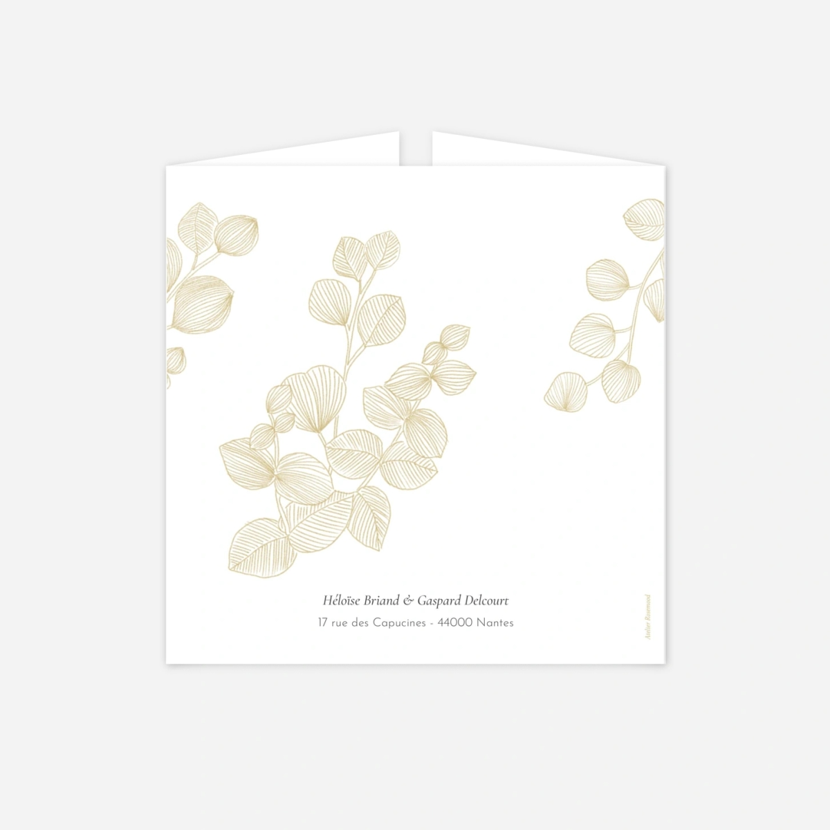 Faire-part mariage Envolée d'eucalyptus