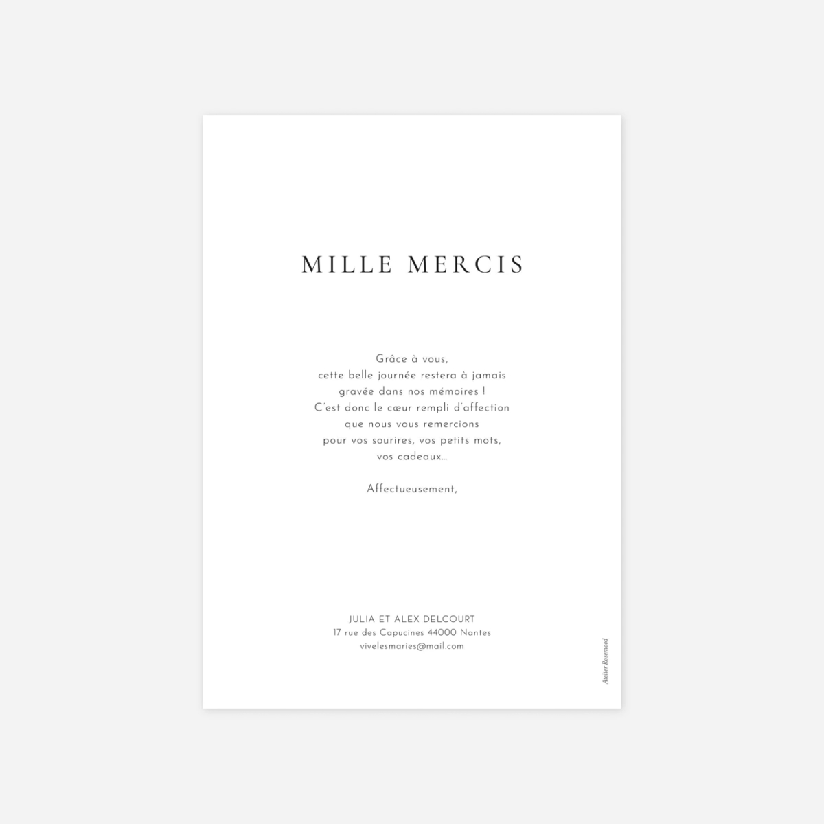 Carte de remerciements Ensemble