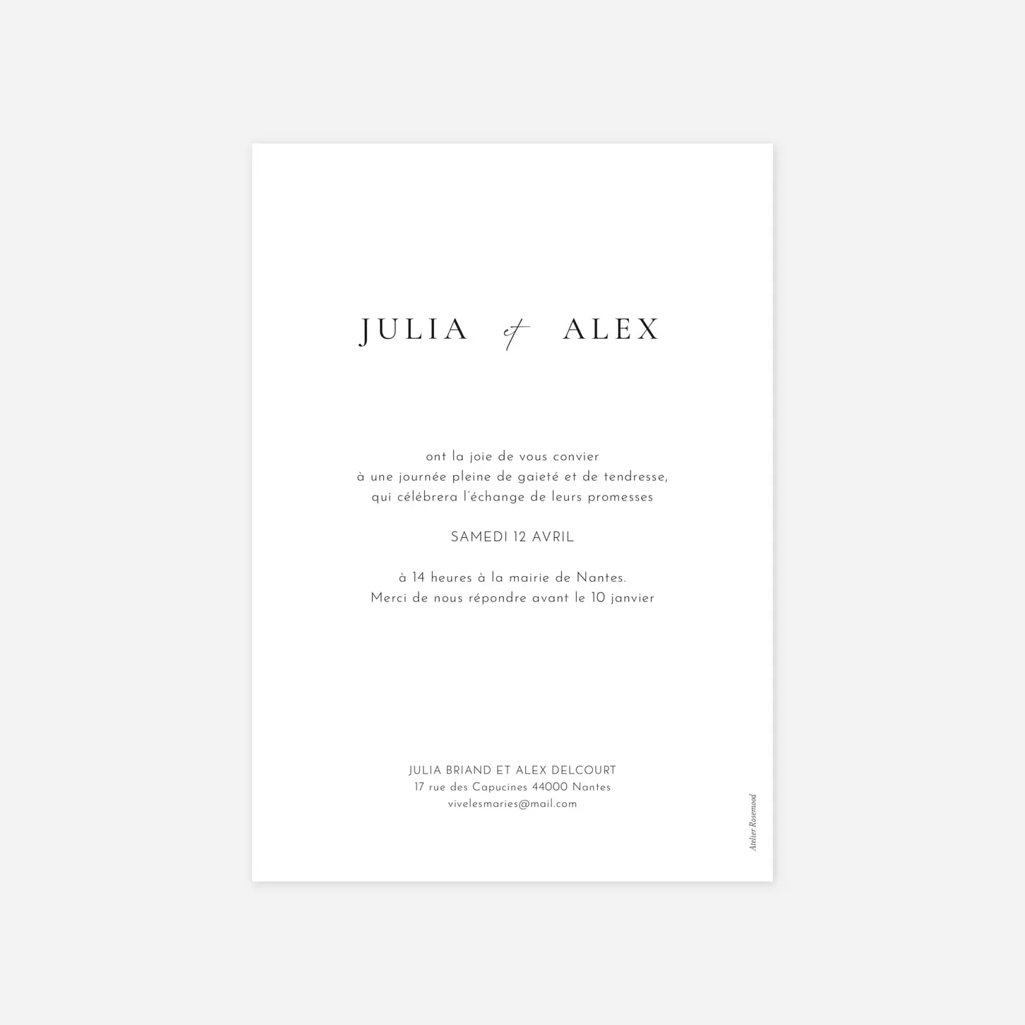 Faire-part mariage Ensemble