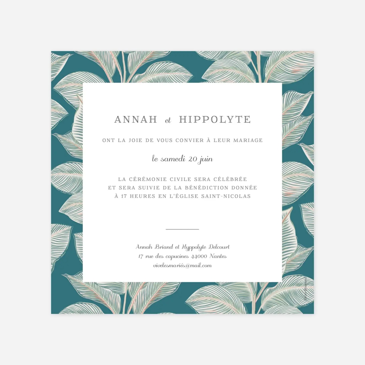 Faire-part mariage Équateur