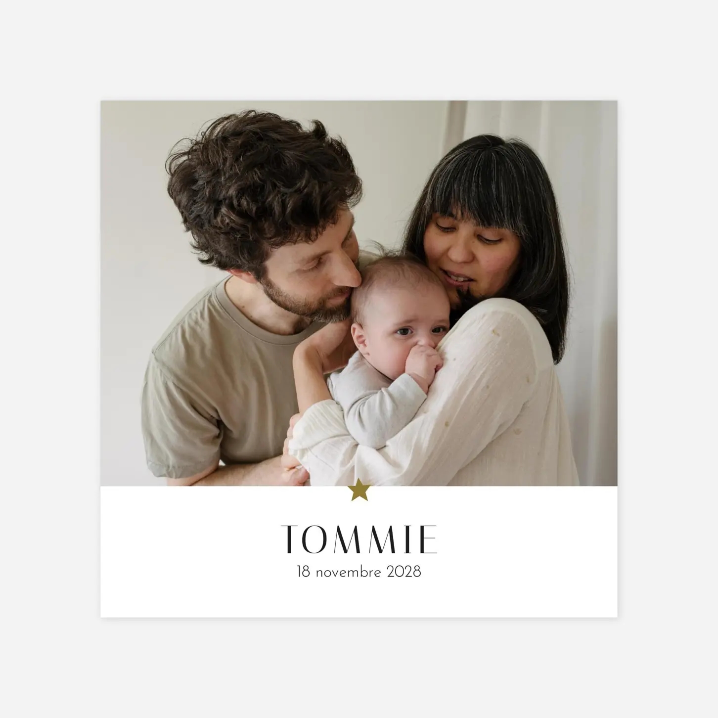 Faire-part naissance Etoile d'or