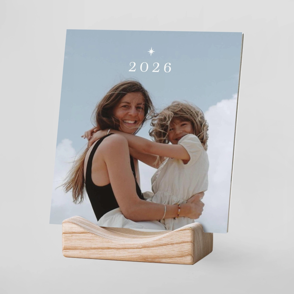 Calendrier photo avec support bois Étoile du Nord
