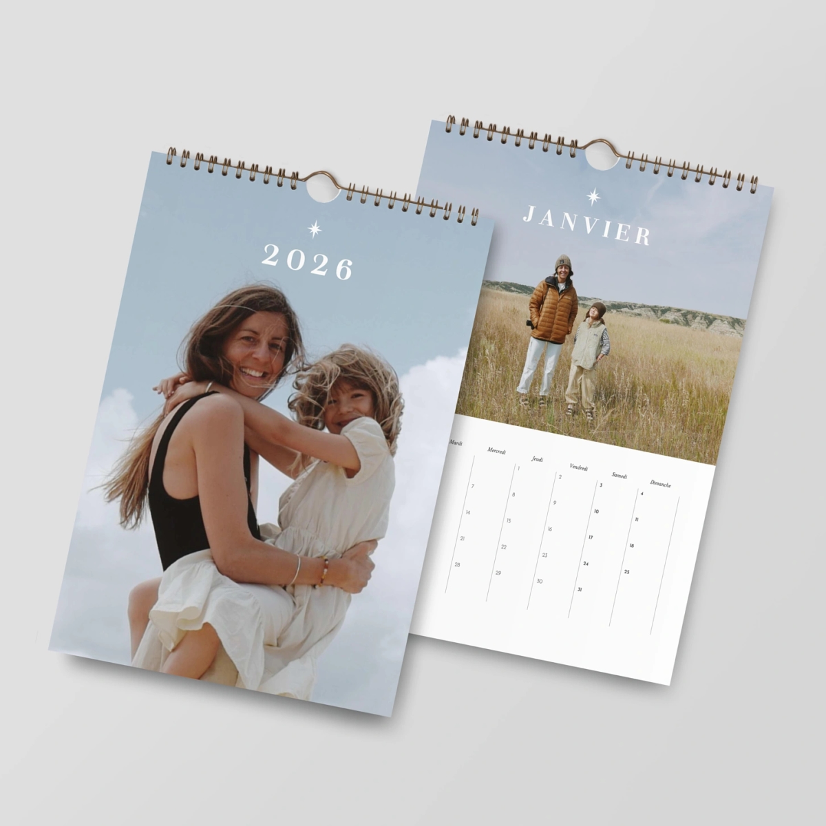 Calendrier mural cases personnalisables Étoile du Nord