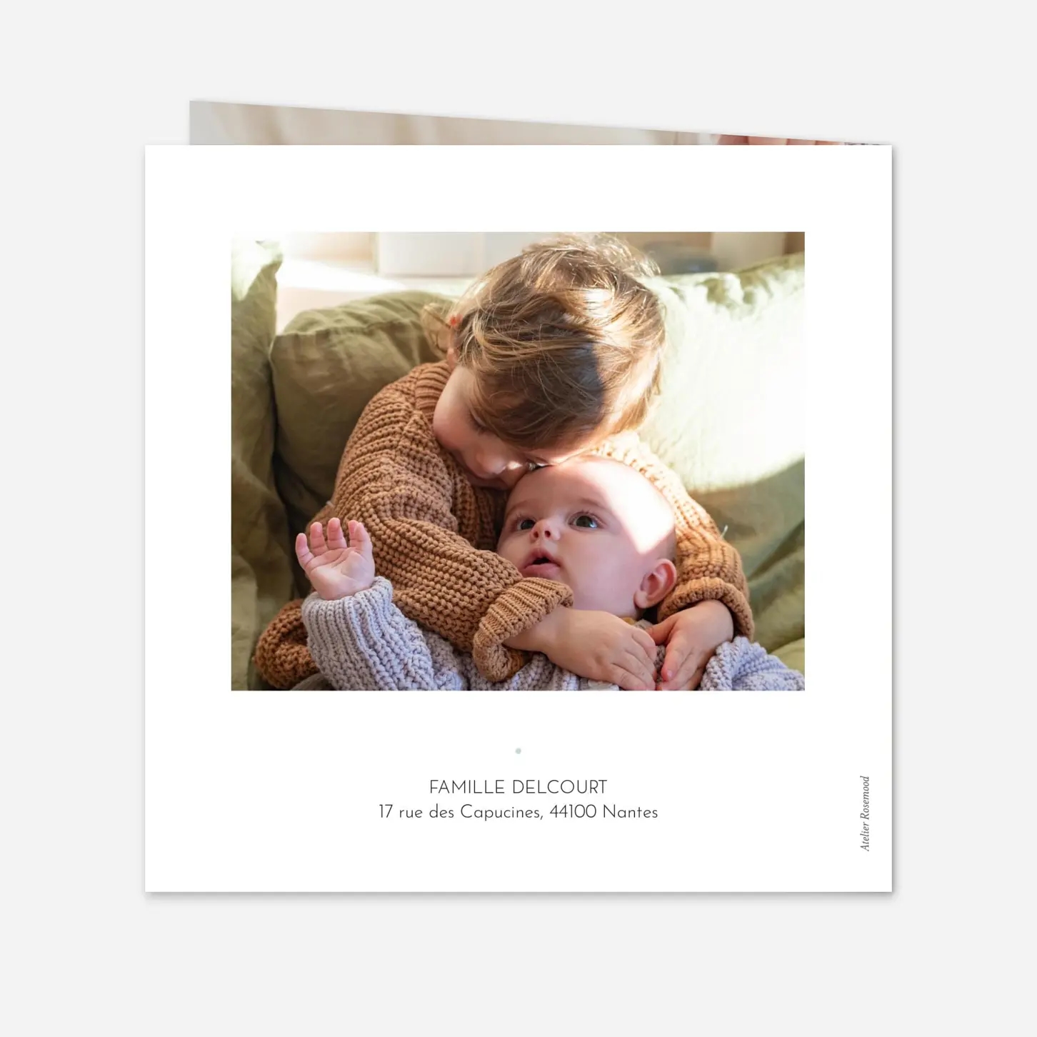 Carte remerciement naissance Étiquette pastel