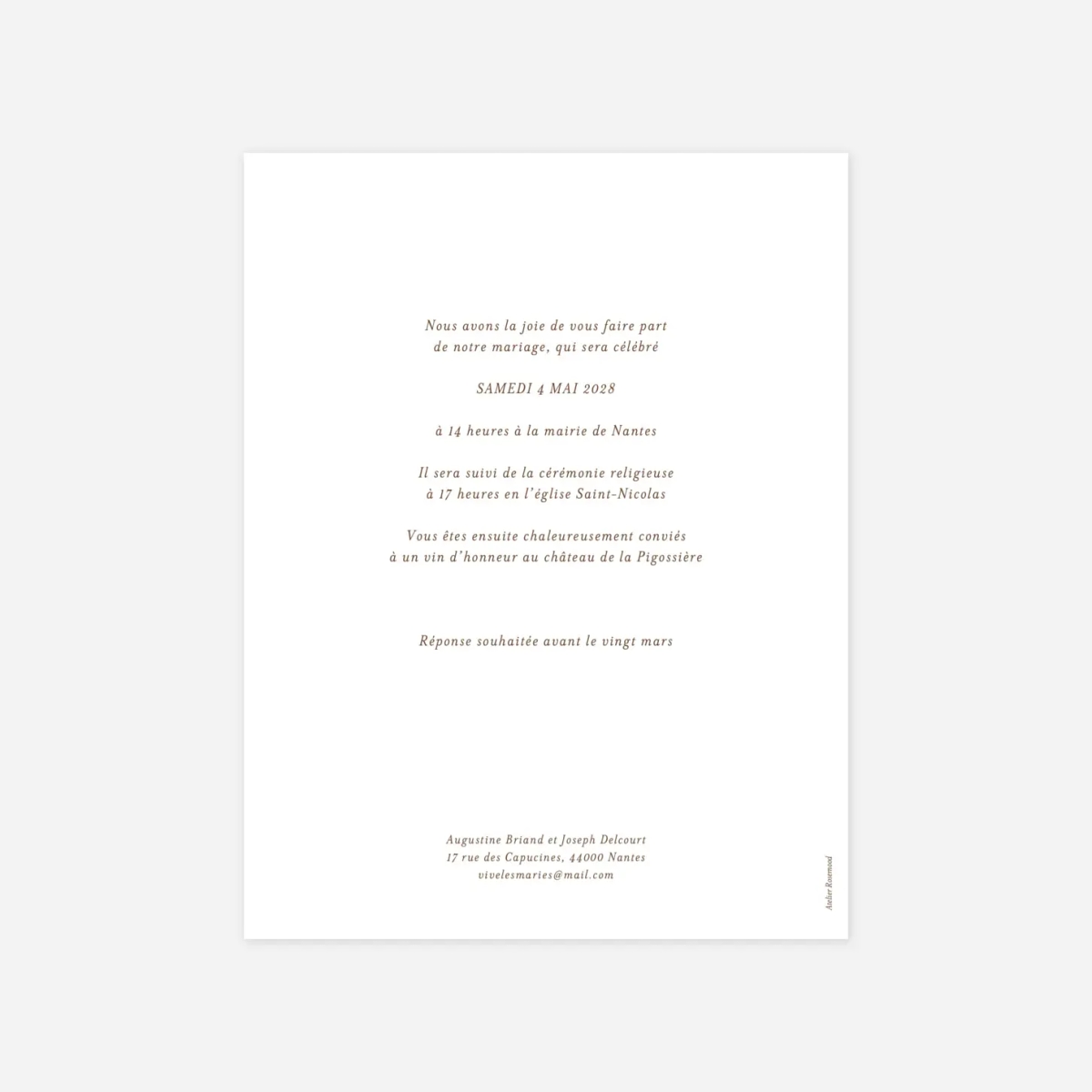 Faire-part mariage Evènement