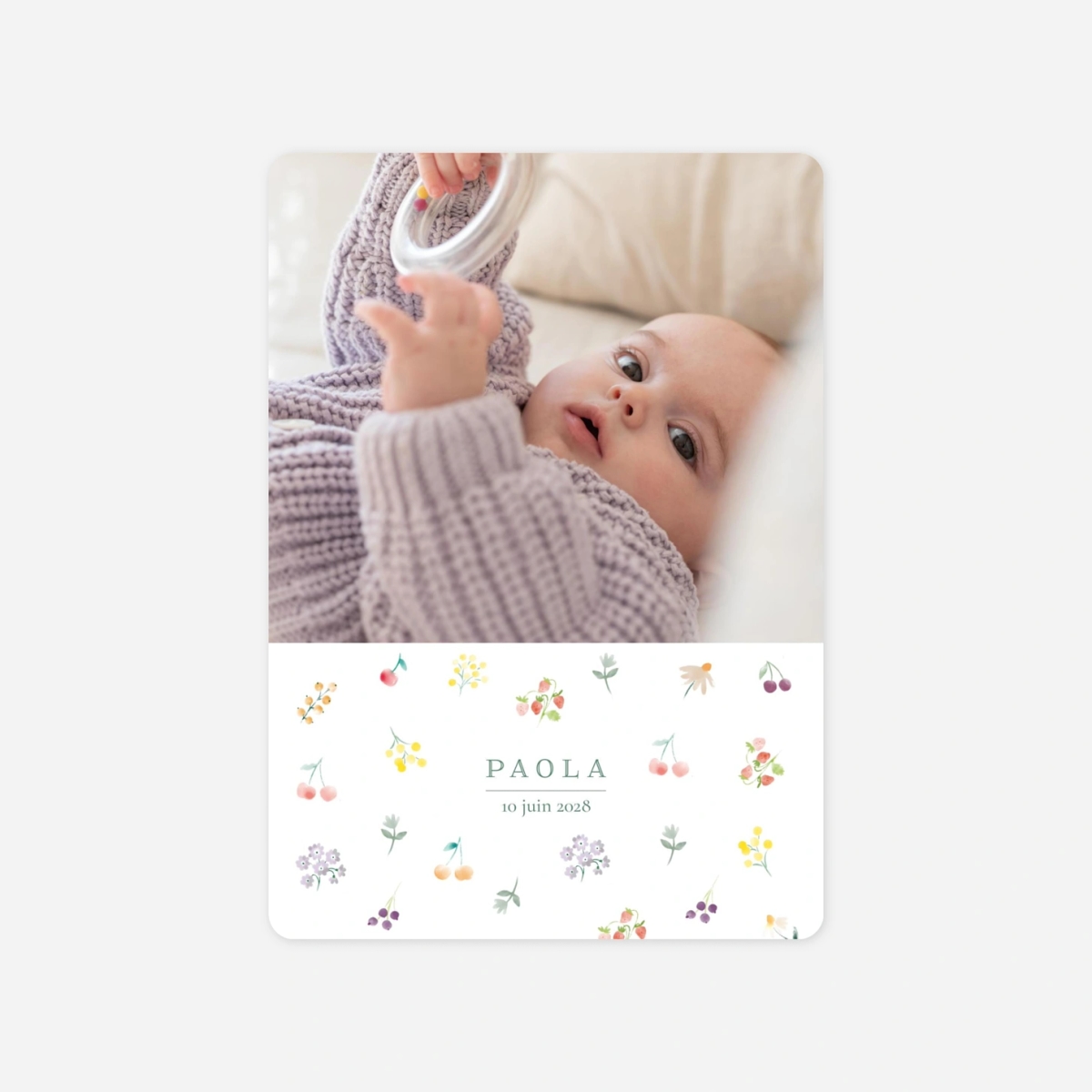 Faire-part naissance Fruits d'été