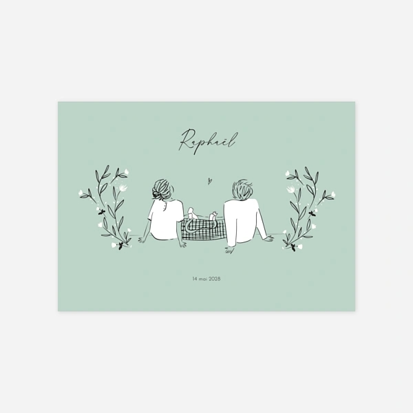 Famille dans le jardin