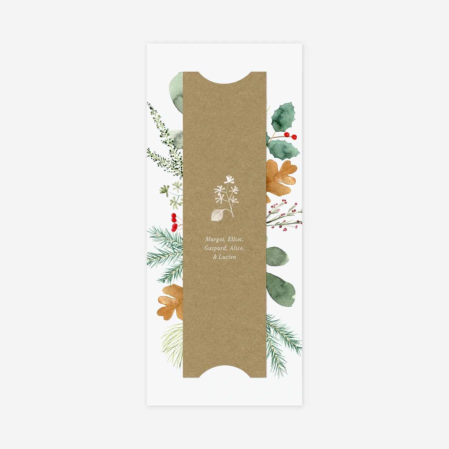 Carte de voeux Feuillage aquarelle