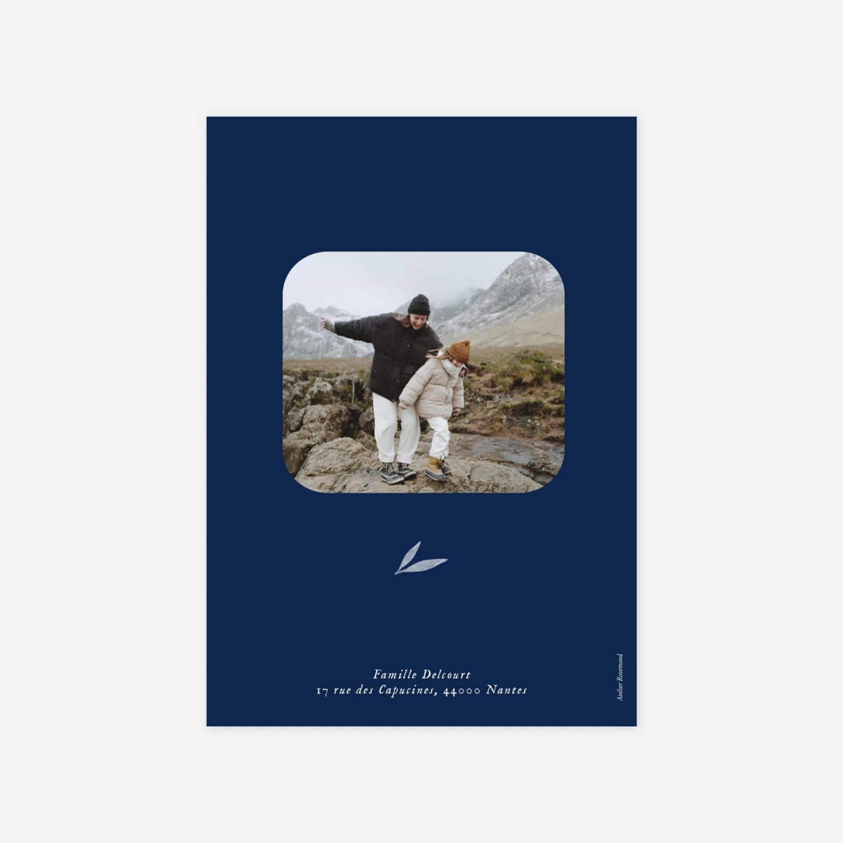 Carte de voeux Feuille aquarelle