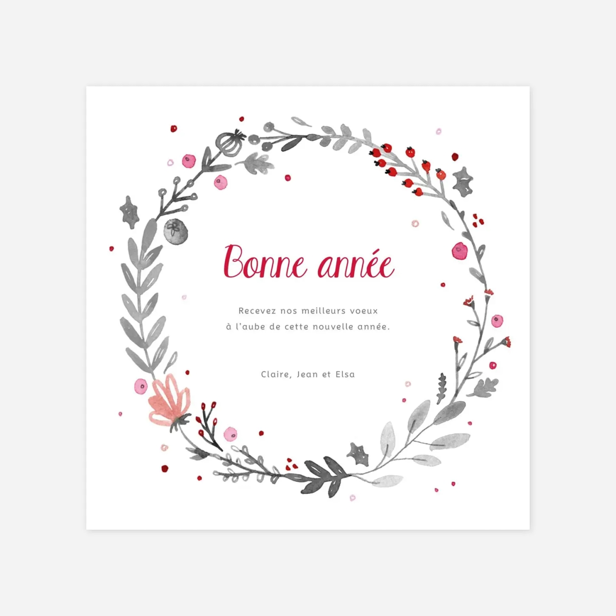 Carte de voeux Feuillage d'hiver