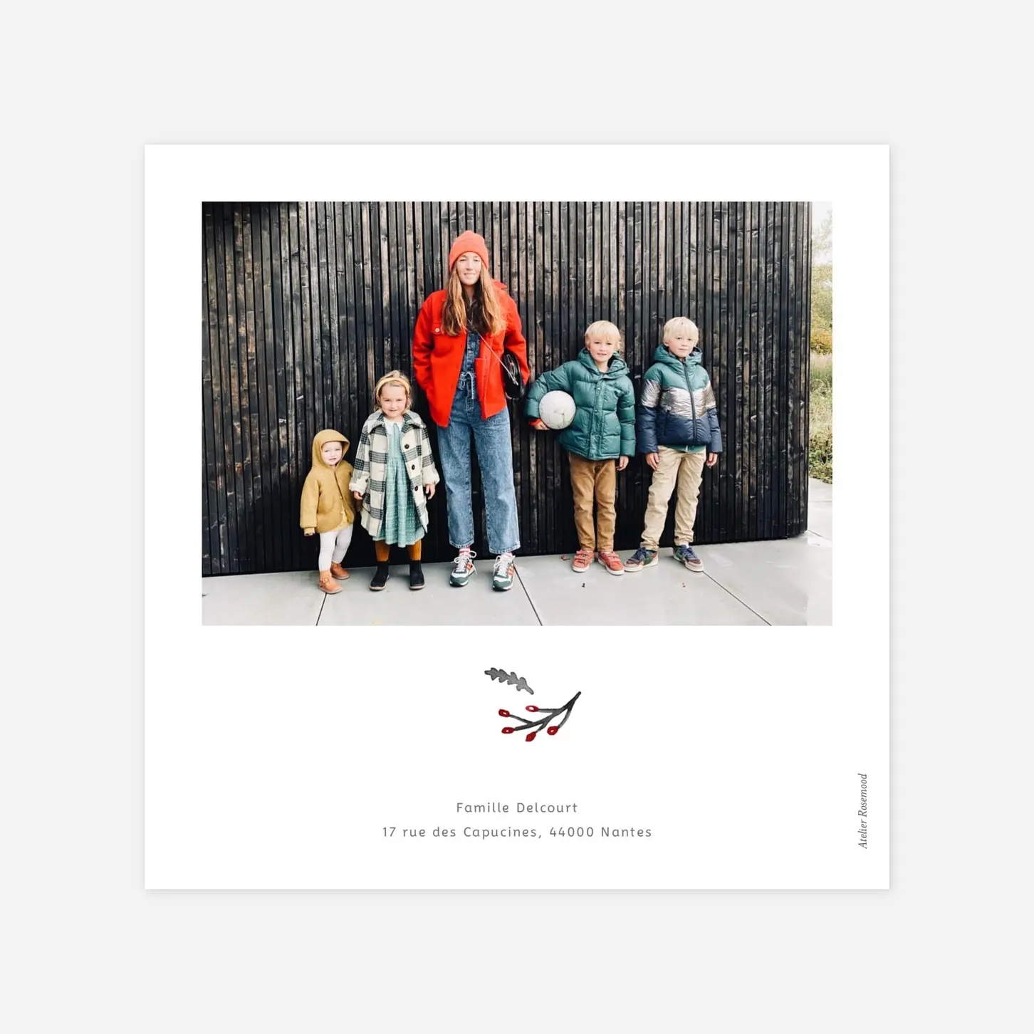 Carte de voeux Feuillage d'hiver