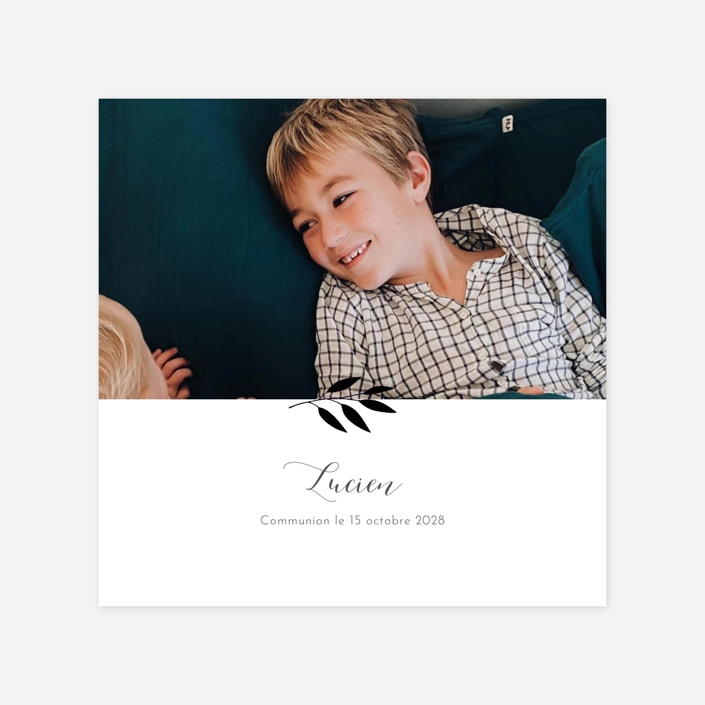 Invitation communion Feuille d'or