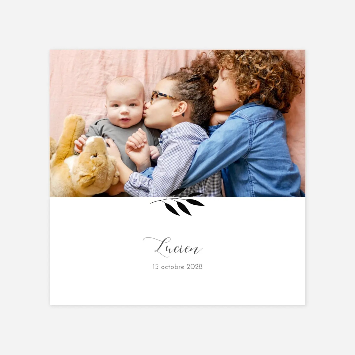 Faire-part naissance Feuille d'or