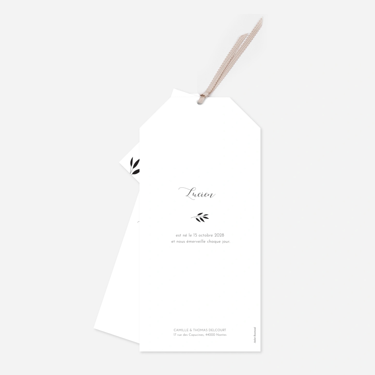 Faire-part naissance Feuille d'or