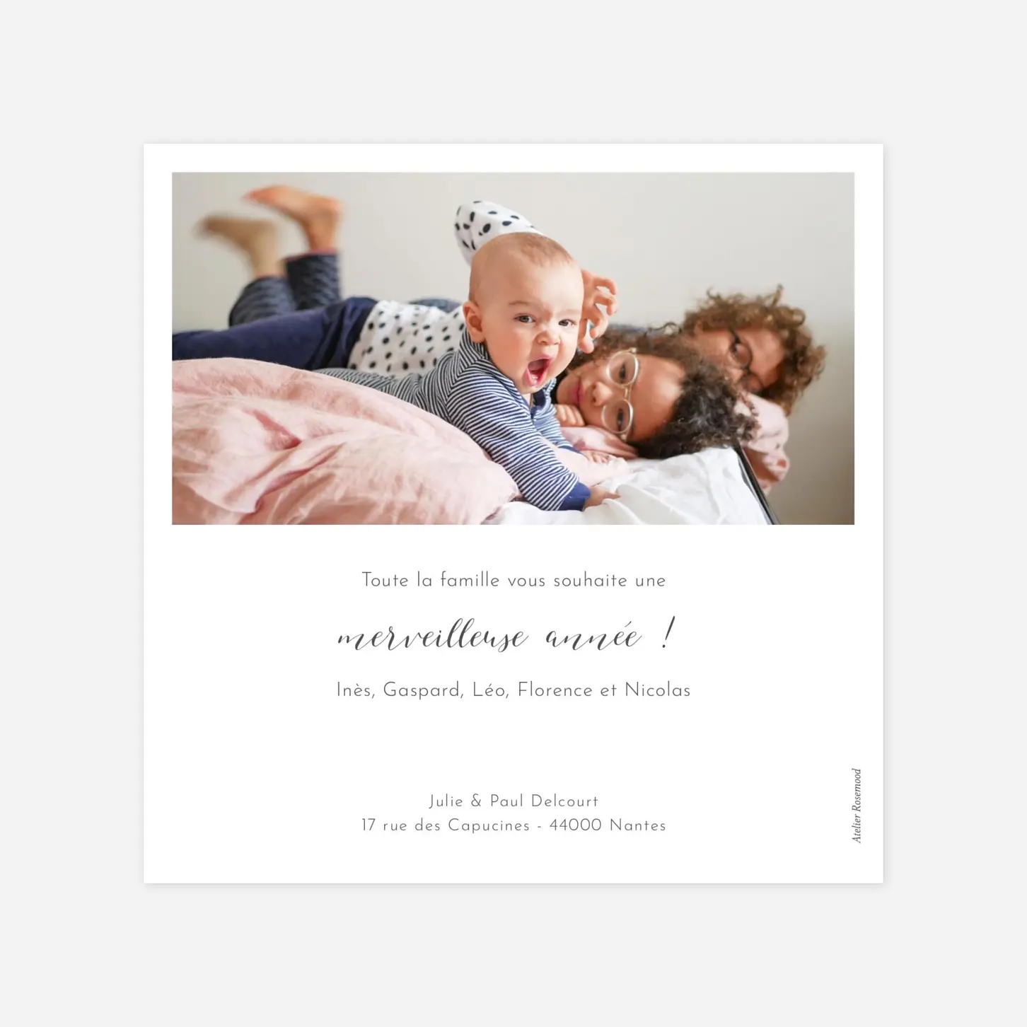 Carte de voeux Feuille d'or cartouche