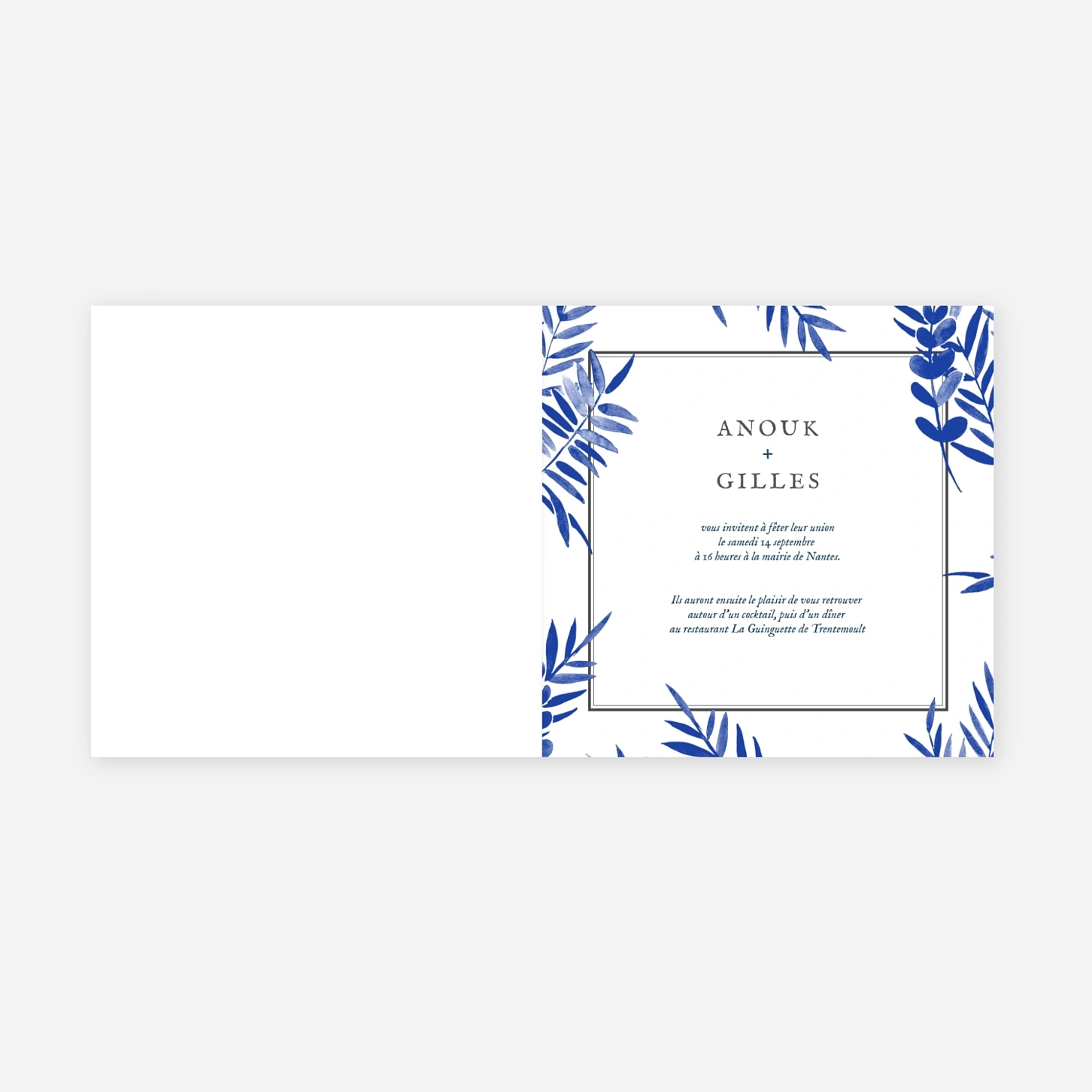 Faire-part mariage Feuillage