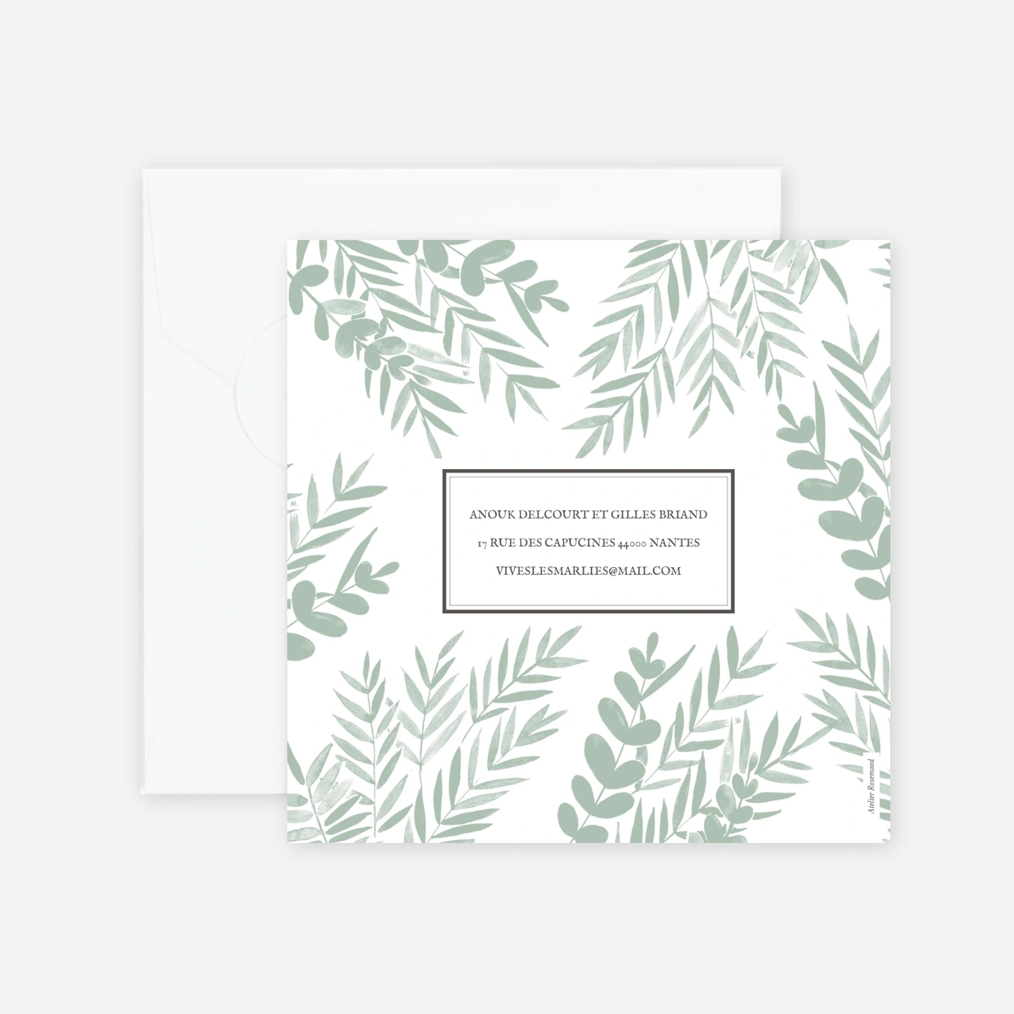 Faire-part mariage Feuillage