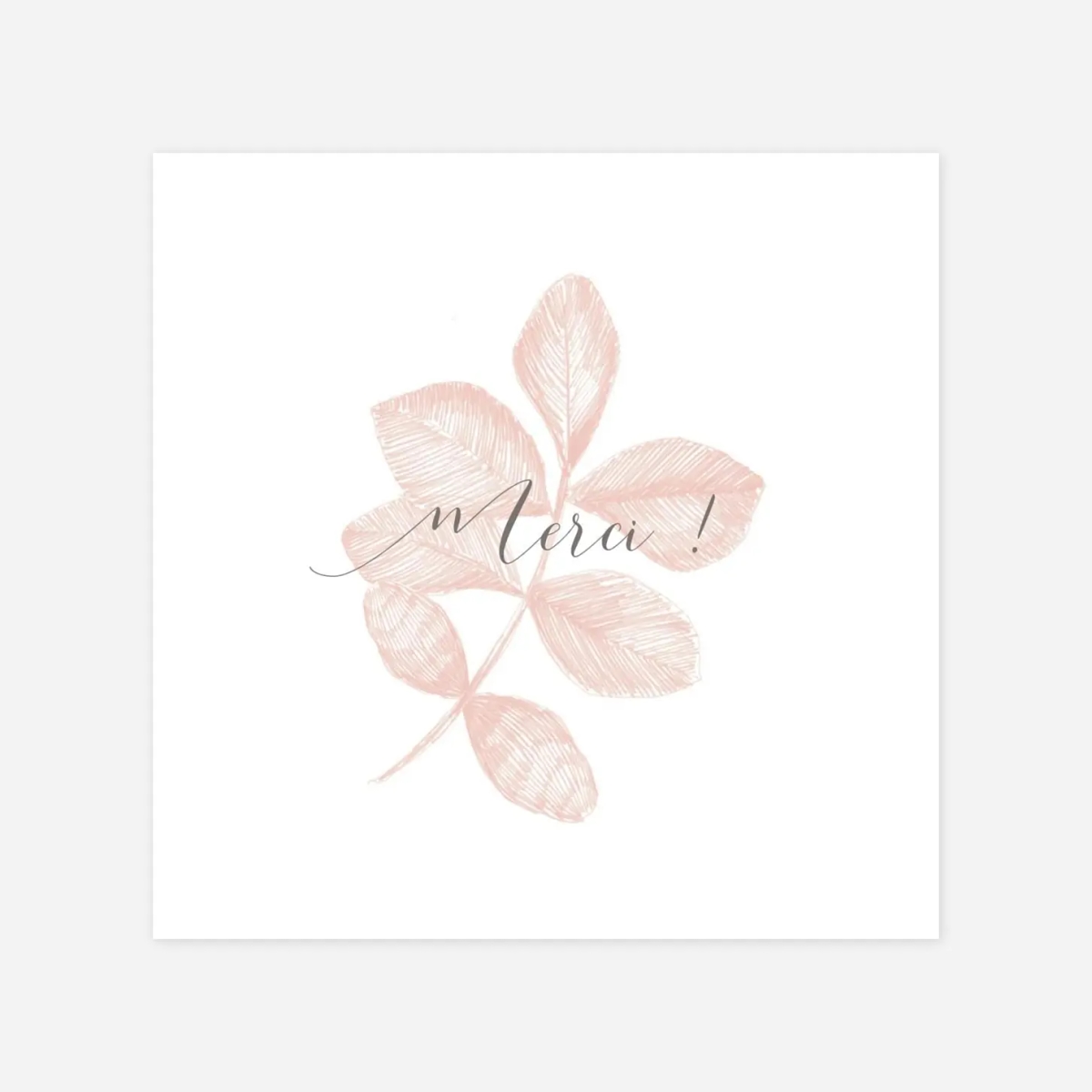 Carte remerciement naissance Feuillaison