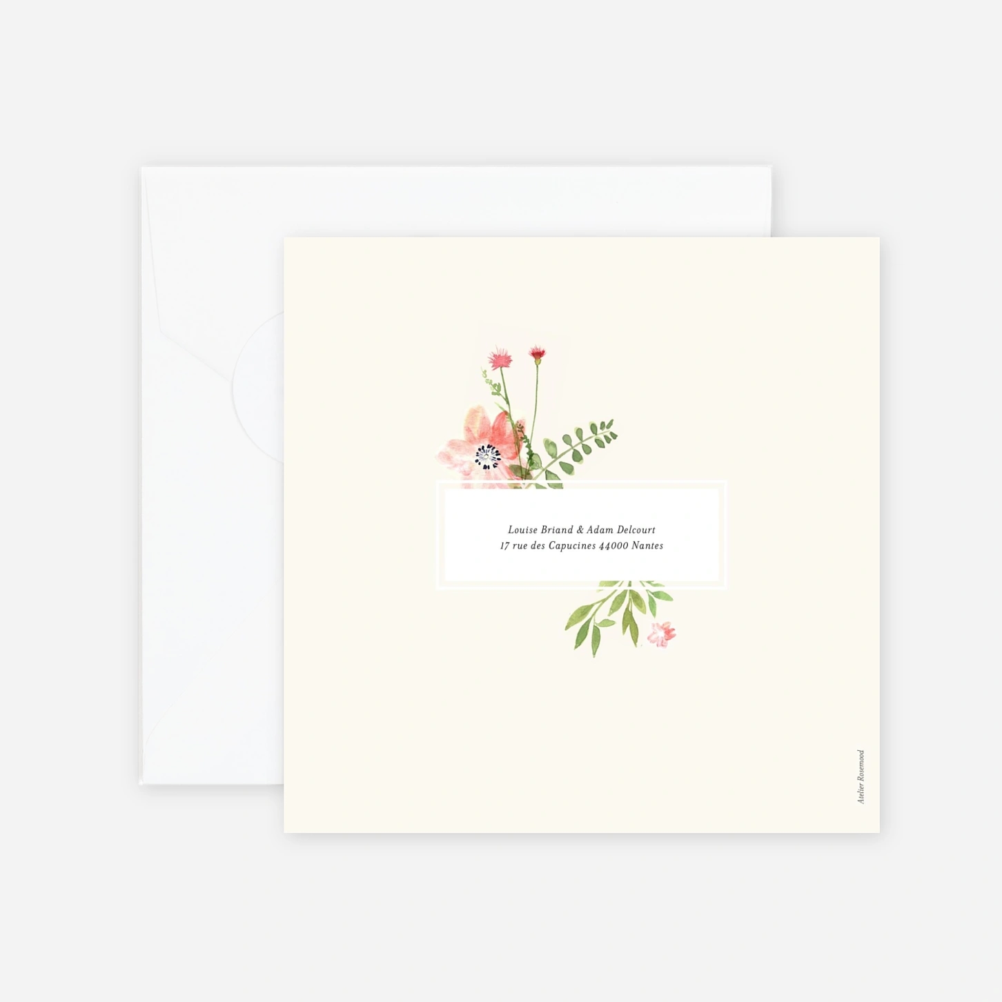 Faire-part mariage Fleurs aquarelle