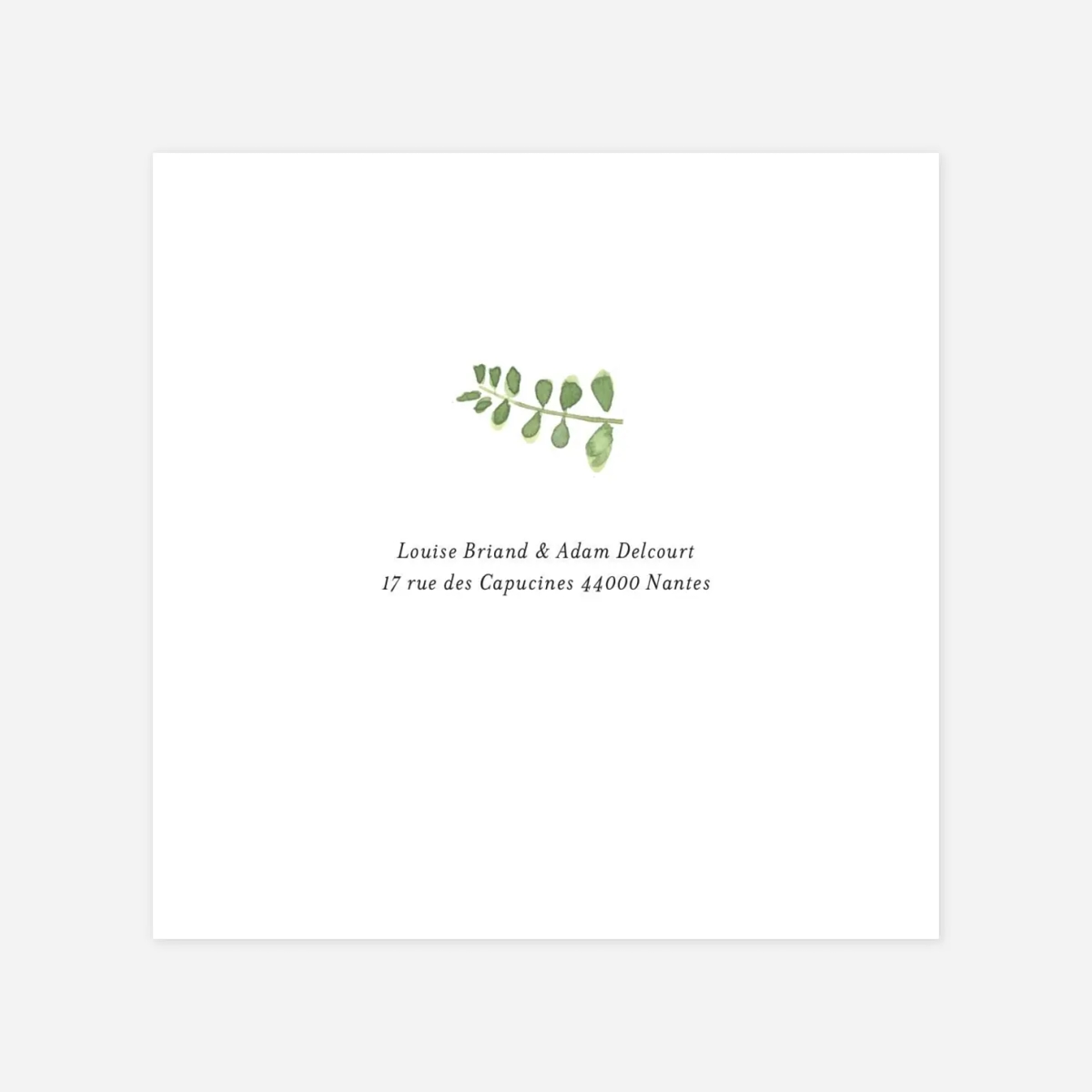 Carton d'invitation Fleurs aquarelle