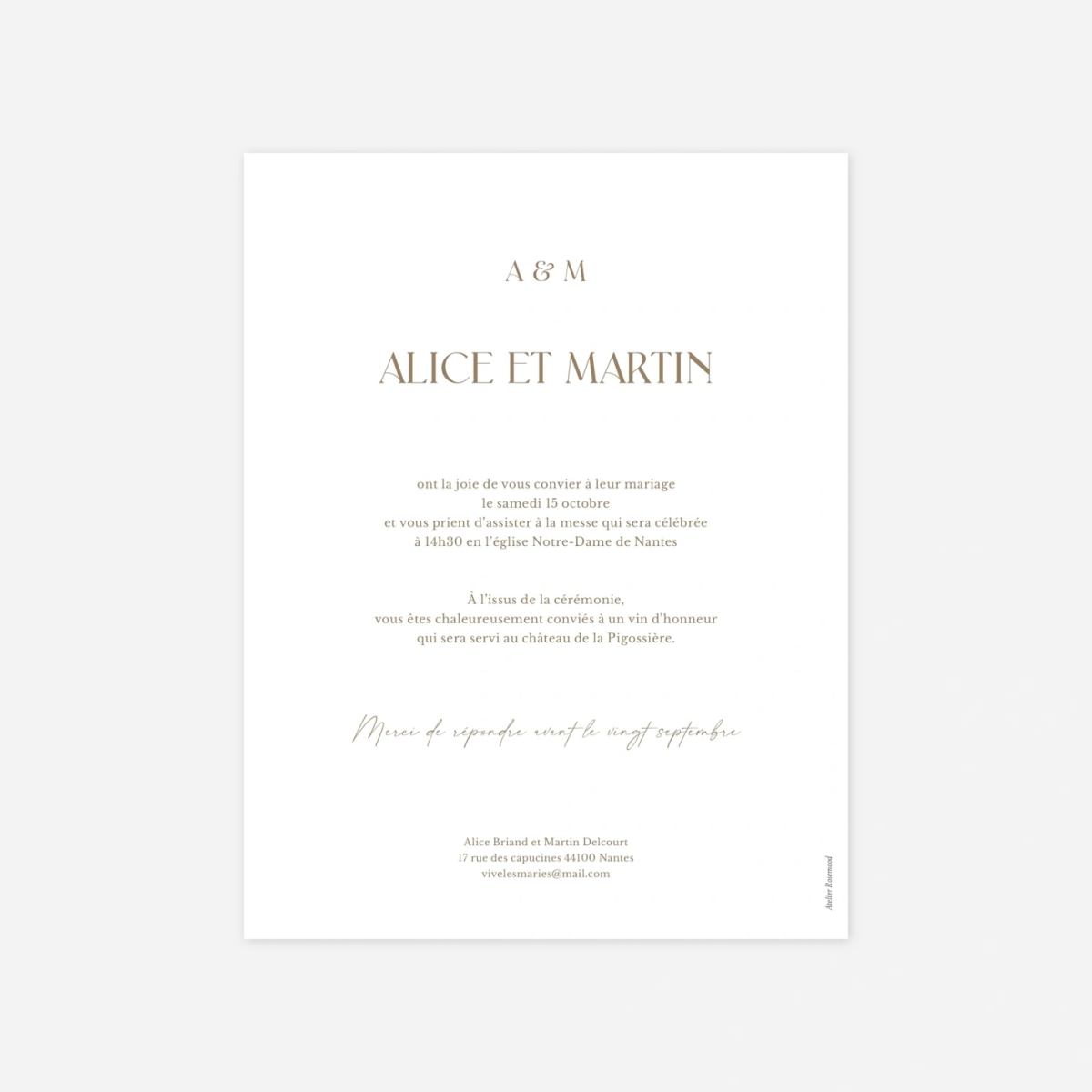 Faire-part mariage Fleur de coton