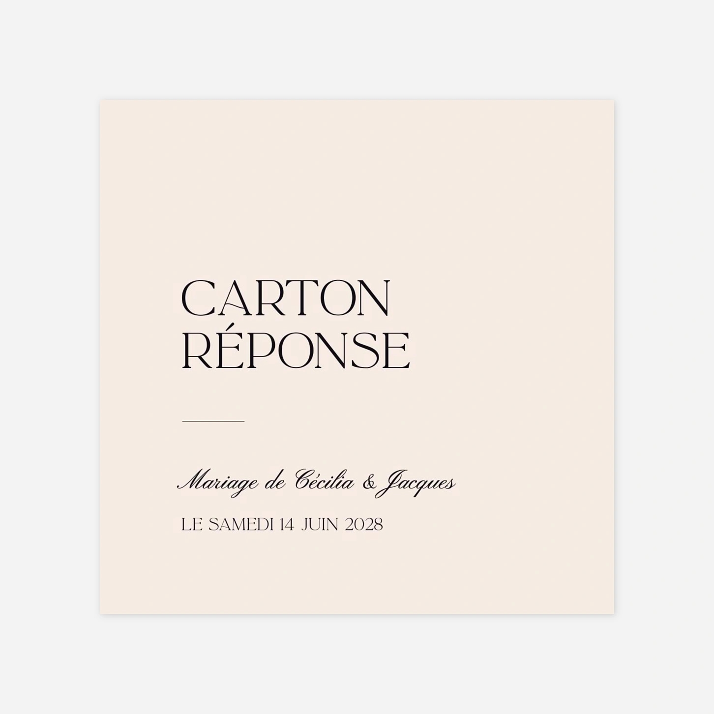 Carton réponse Fleur minimale