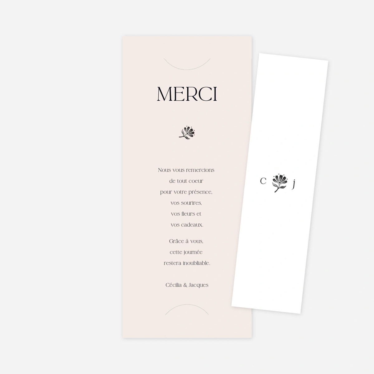 Carte de remerciements Fleur minimale