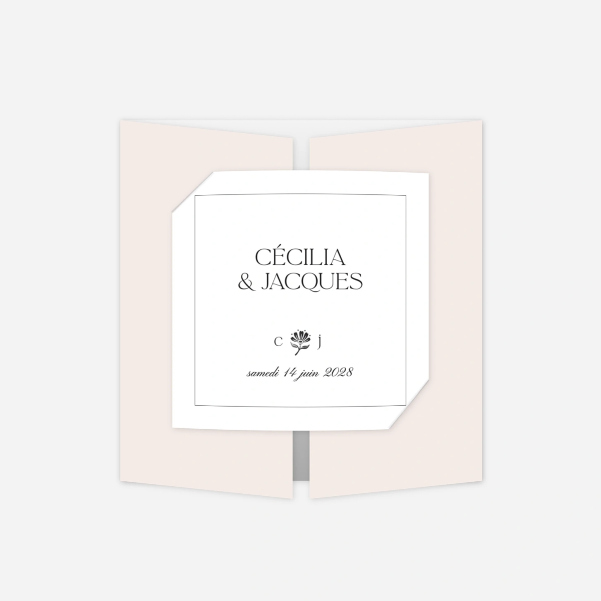 Faire-part mariage Fleur minimale