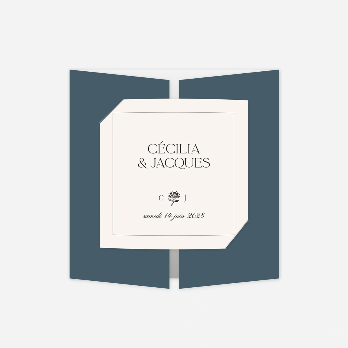 Faire-part mariage Fleur minimale