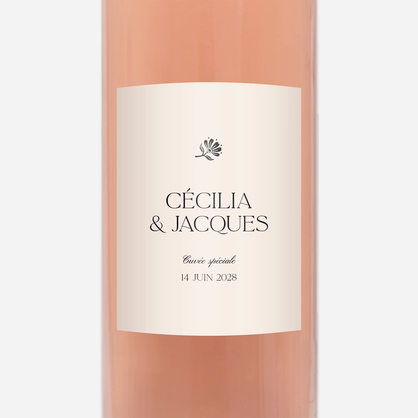 Étiquette bouteille Fleur minimale