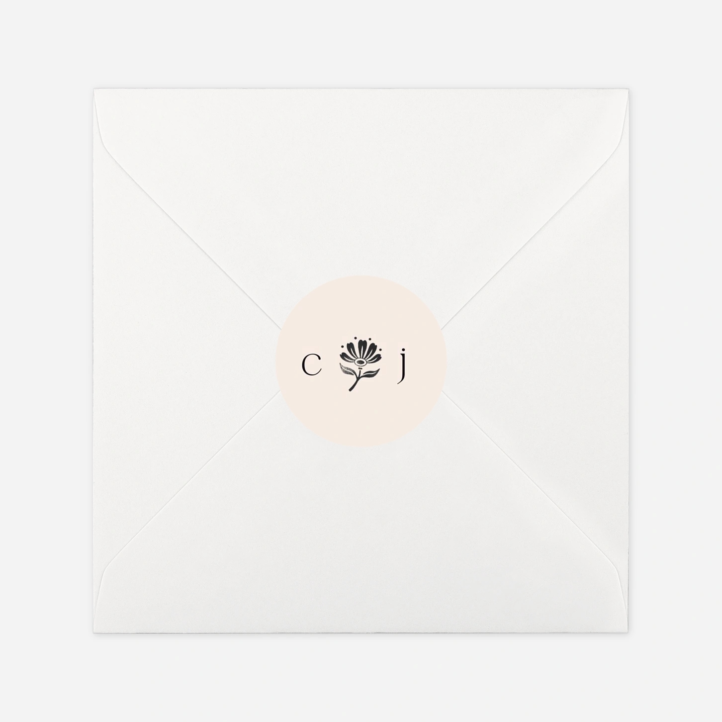 Étiquette cadeau mariage Fleur minimale