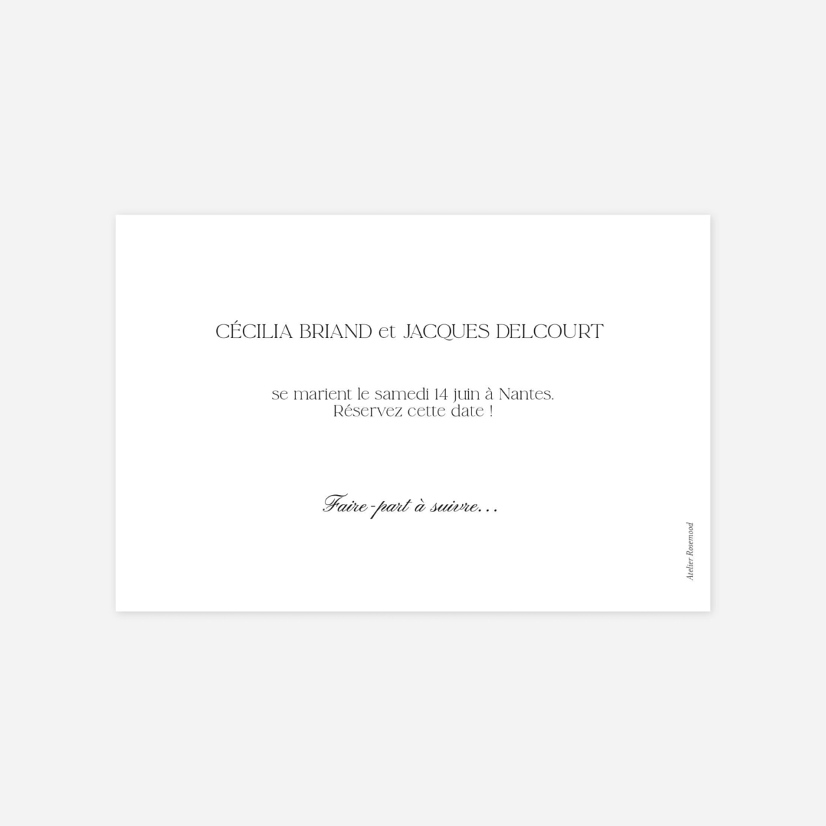 Save the date Fleur minimale