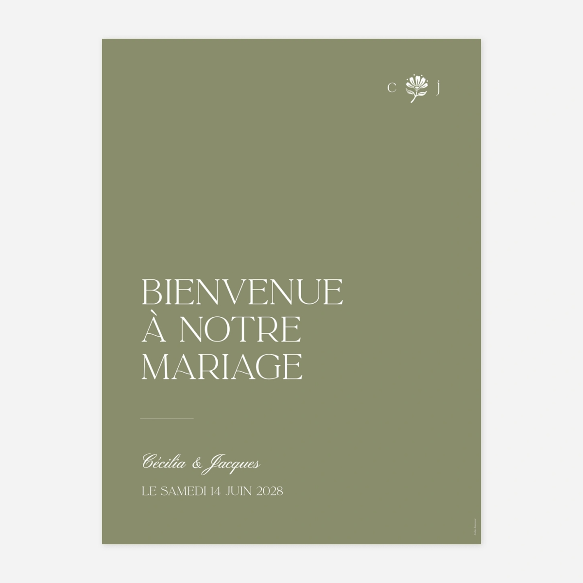 Panneau mariage Fleur minimale