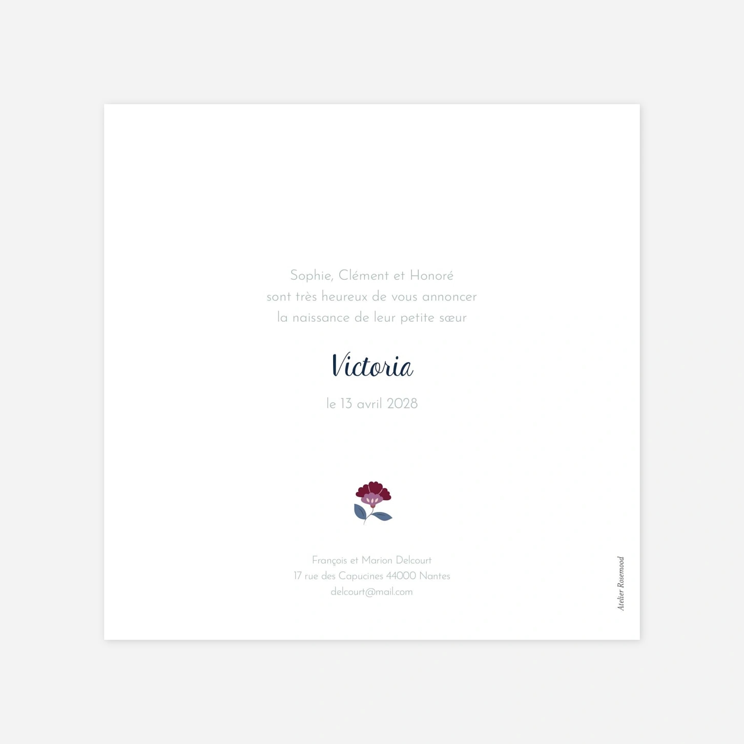 Faire-part naissance Flora