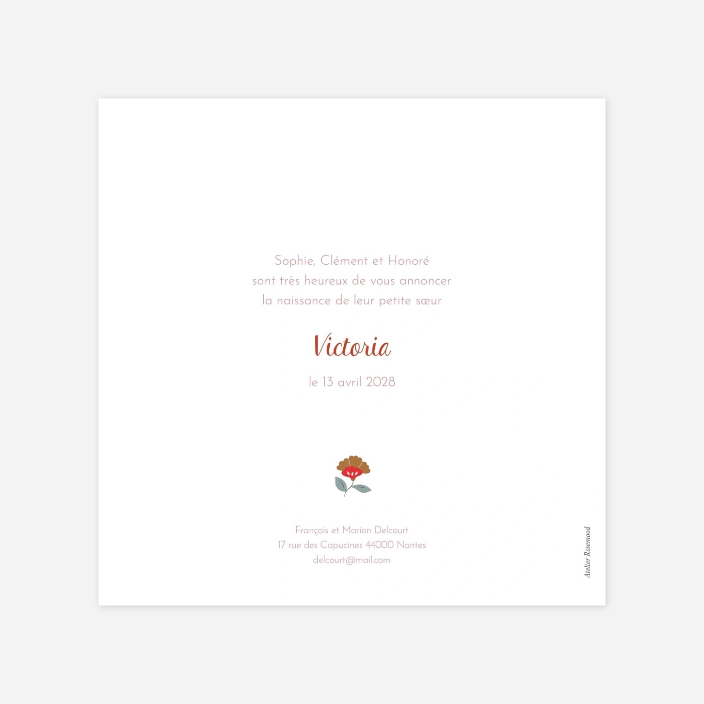 Faire-part naissance Flora