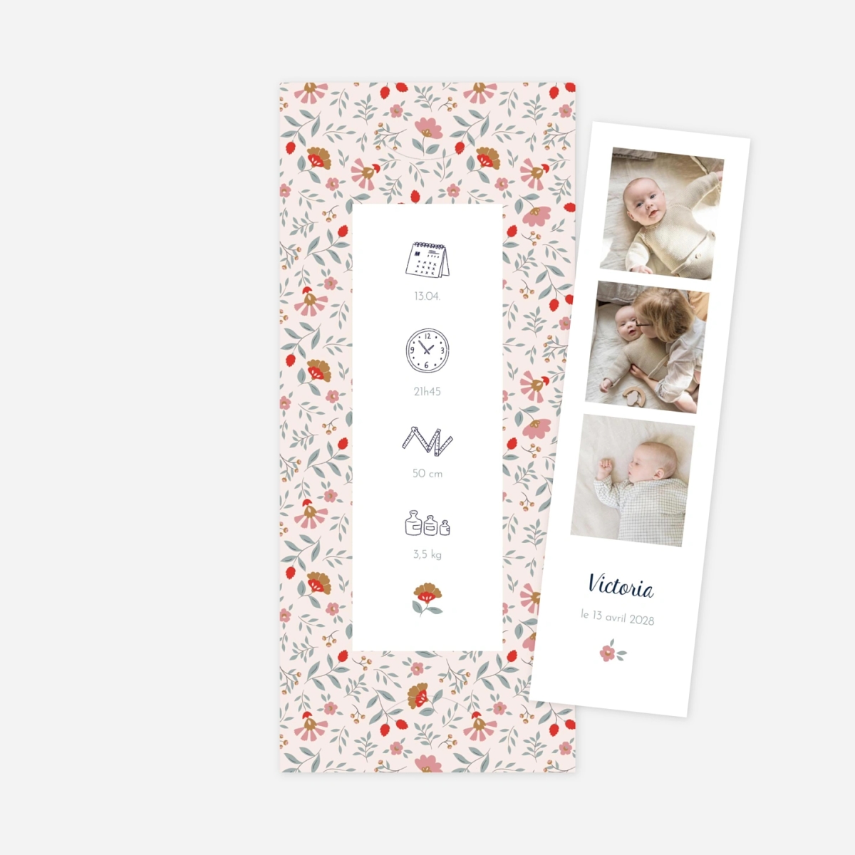 Faire-part naissance Flora Pictos