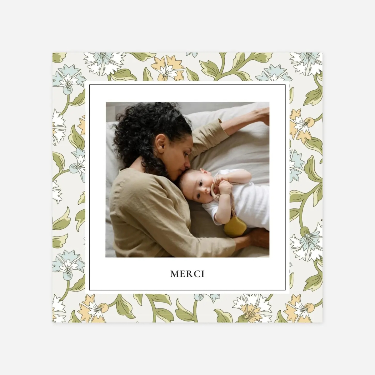 Carte remerciement naissance Floraison
