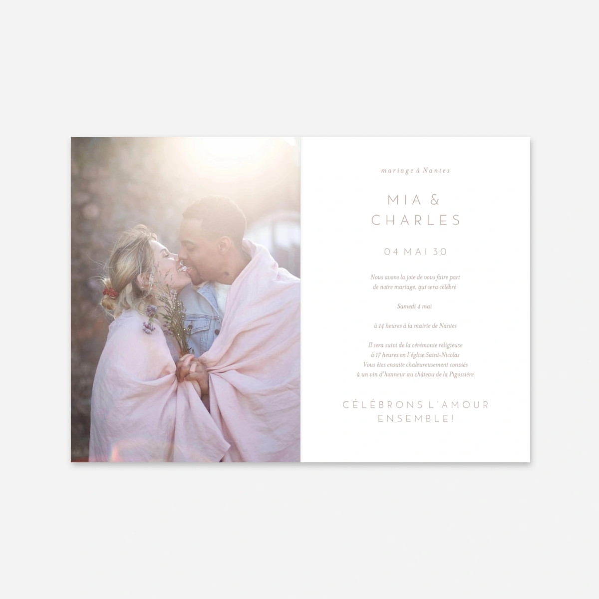 Faire-part mariage Force Simple