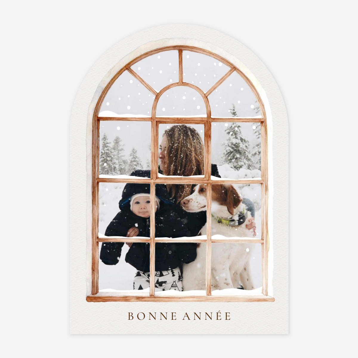 Carte de voeux Fenêtre sur l'hiver