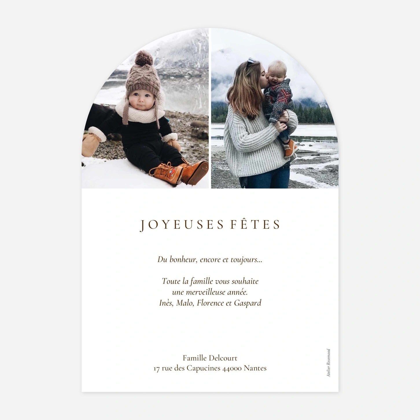 Carte de voeux Fenêtre sur l'hiver