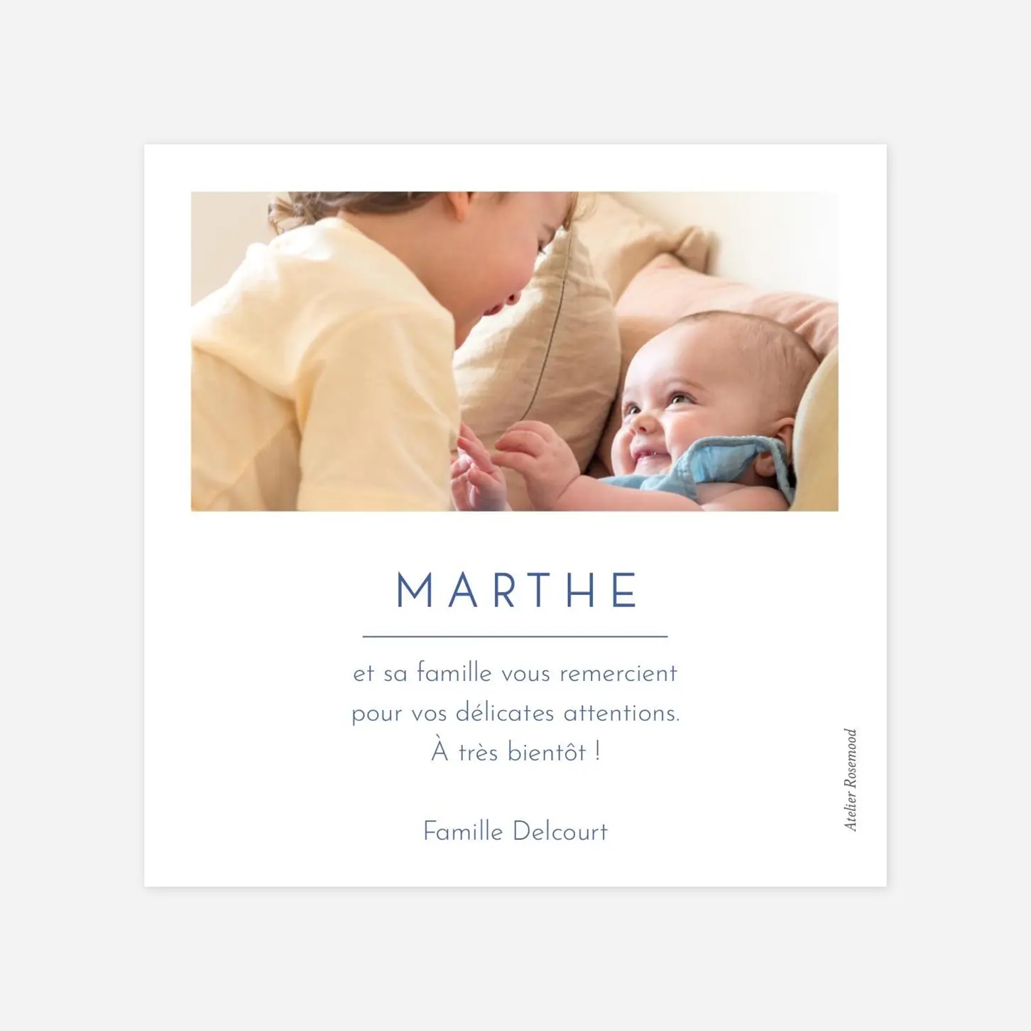 Carte remerciement naissance Galipette