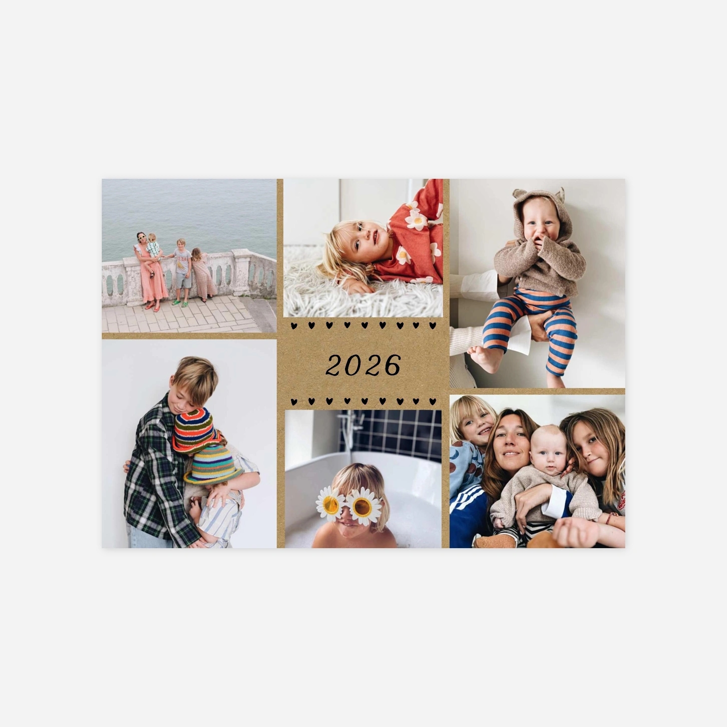 Carte de voeux Guirlande de coeurs